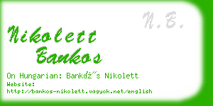 nikolett bankos business card